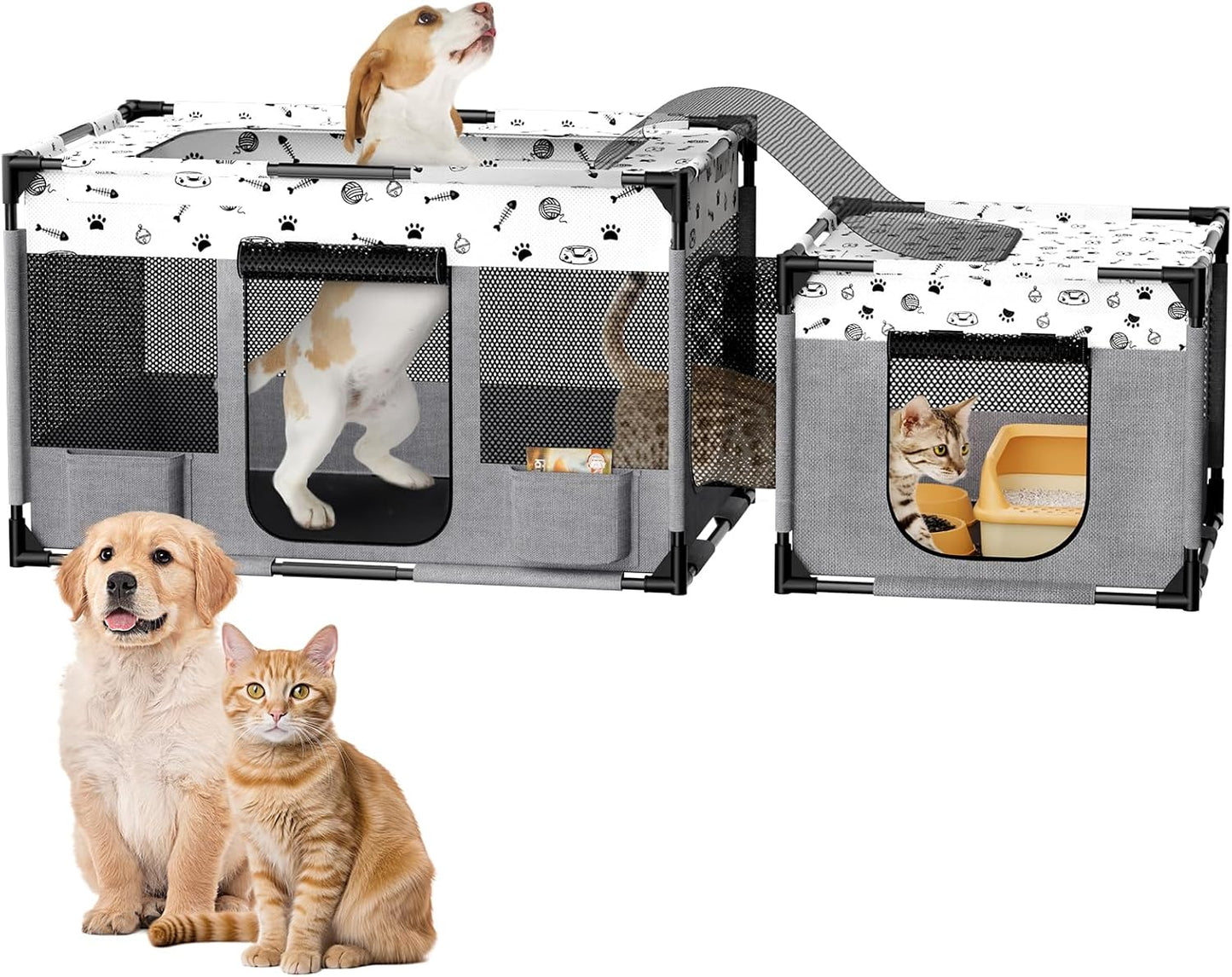Portable Cat Playpen for Indoor and Outdoor Use, 39in x 24in