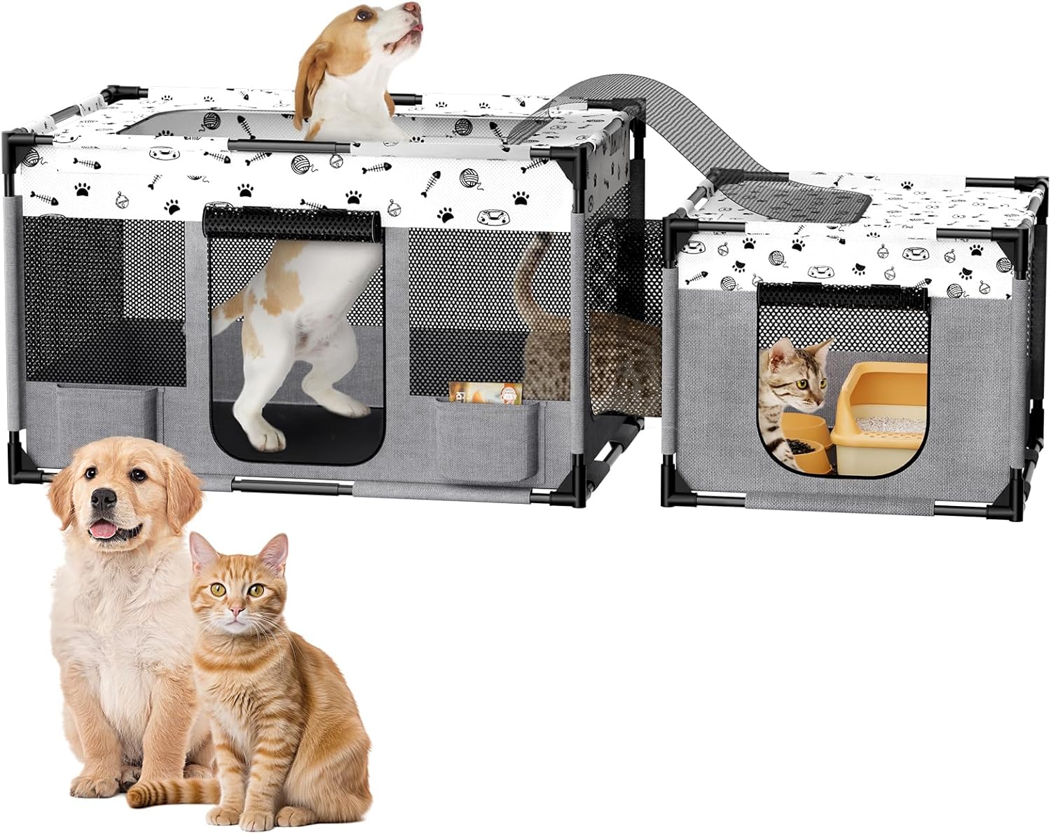 Portable Cat Playpen for Indoor and Outdoor Use, 39in x 24in