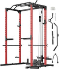 Power Cage 1200LBS Capacity Squat Rack with Pulley System