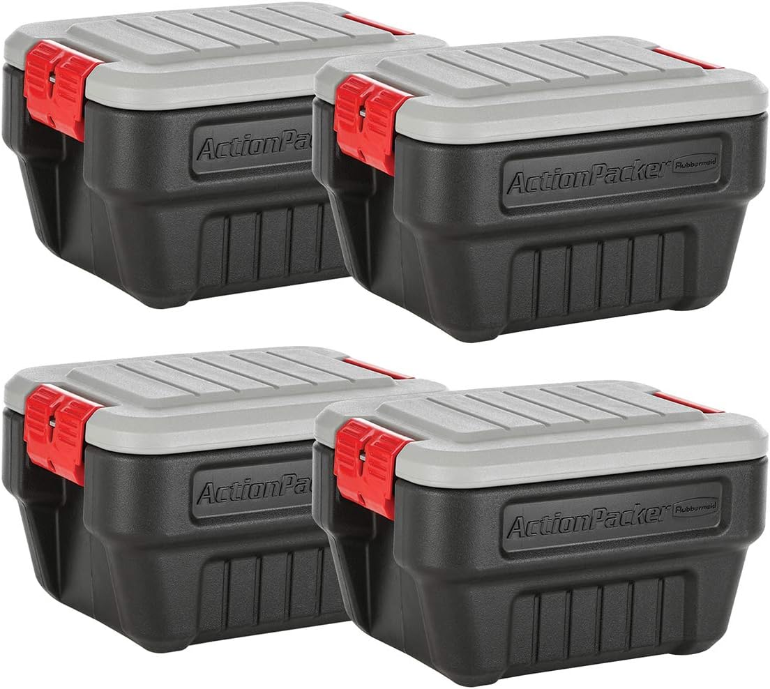 Rubbermaid ActionPacker 8 Gal Lockable Storage Box for Outdoors