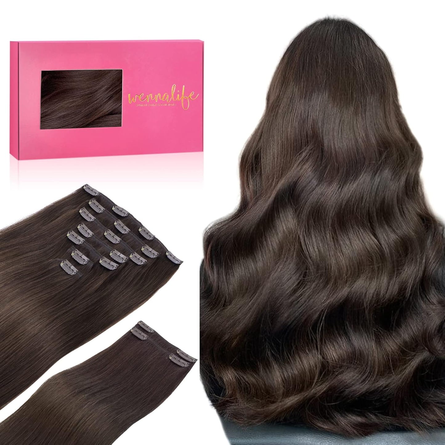 Wennalife Clip in Human Hair Extensions for Stunning Styles