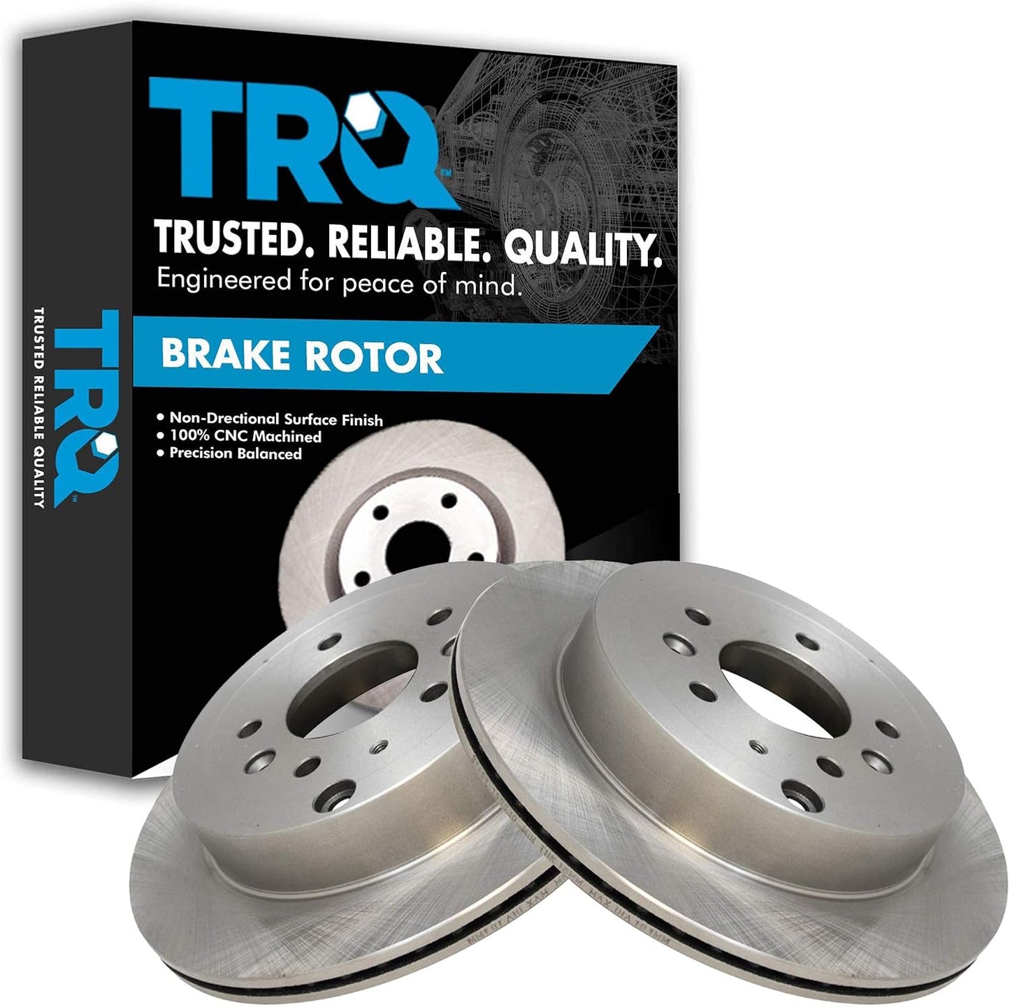 TRQ Rear Brake Rotors Set Vented for 2007-2012 Mazda CX-7