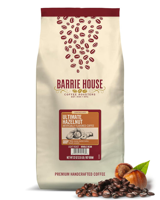 Barrie House 2lb Hazelnut Whole Bean Coffee | 100% Arabica