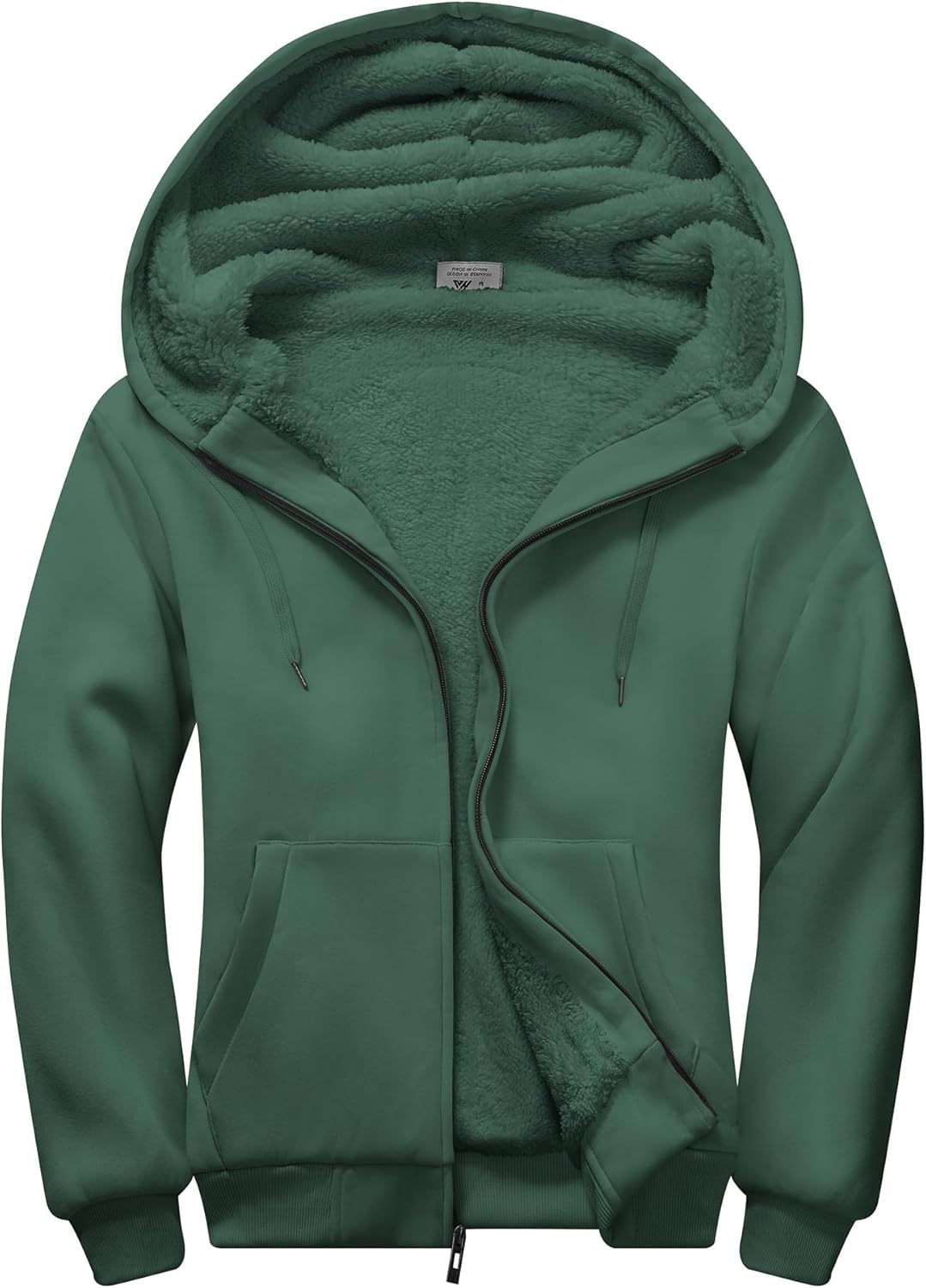 SWISSWELL Men Zip Up Hoodies Sherpa Lined Heavyweight Jacket