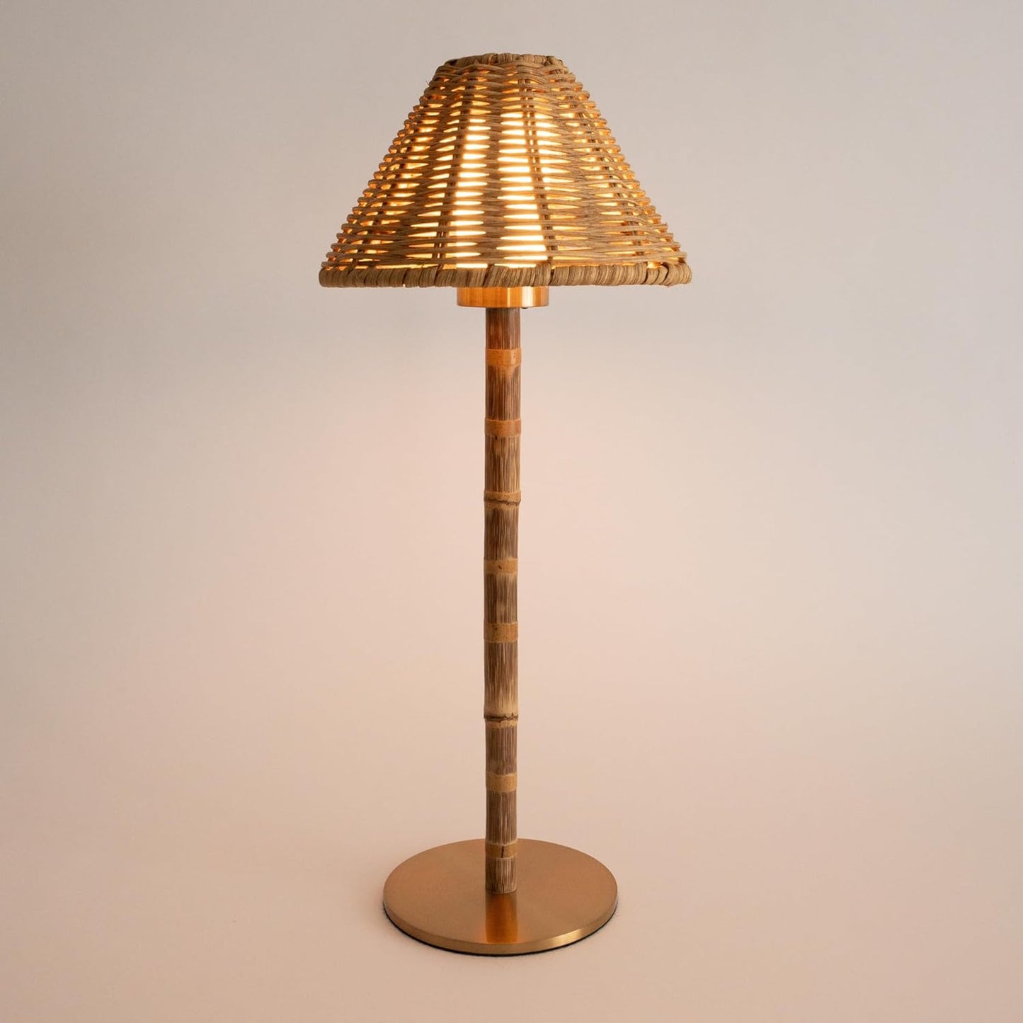 Bamboo Cordless LED Table Lamp for Indoor and Outdoor Use