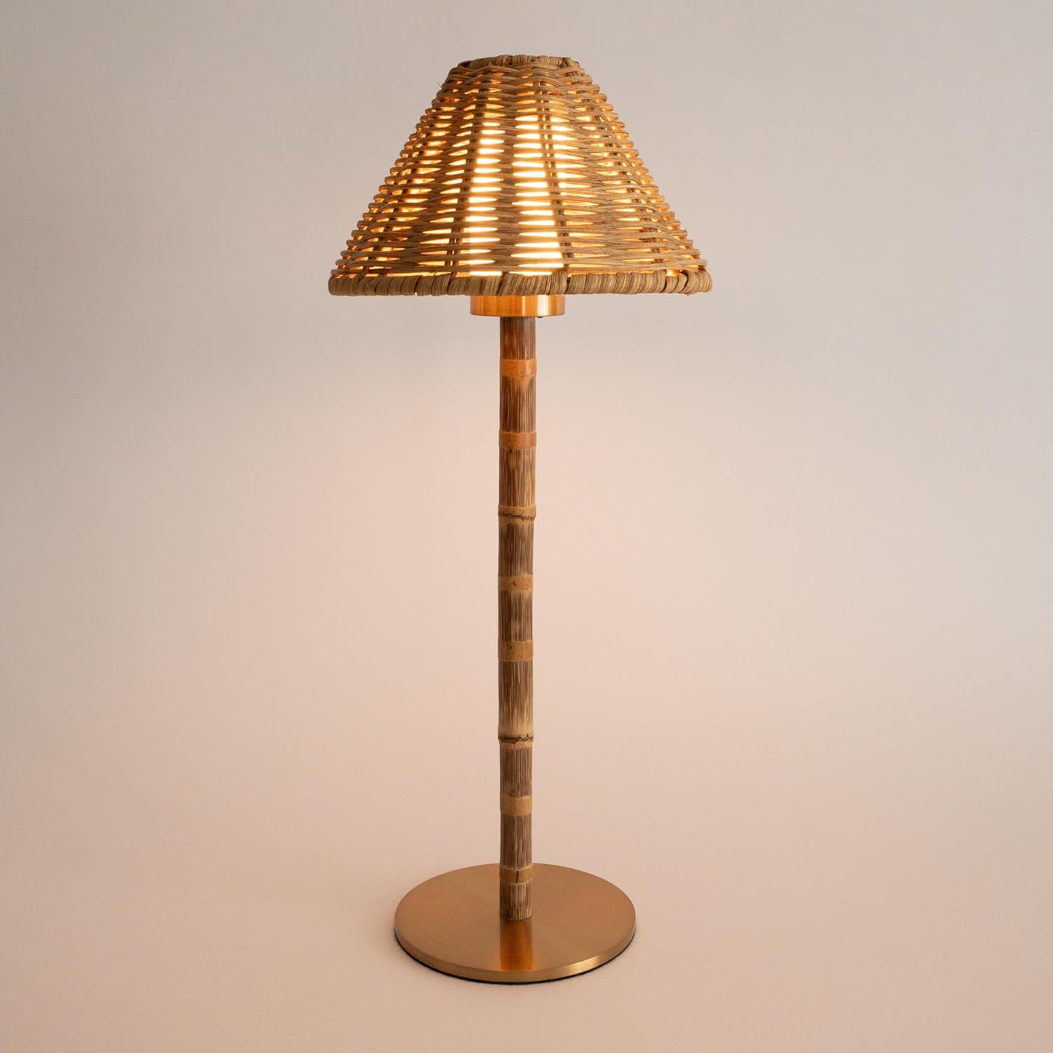 Bamboo Cordless LED Table Lamp for Indoor and Outdoor Use