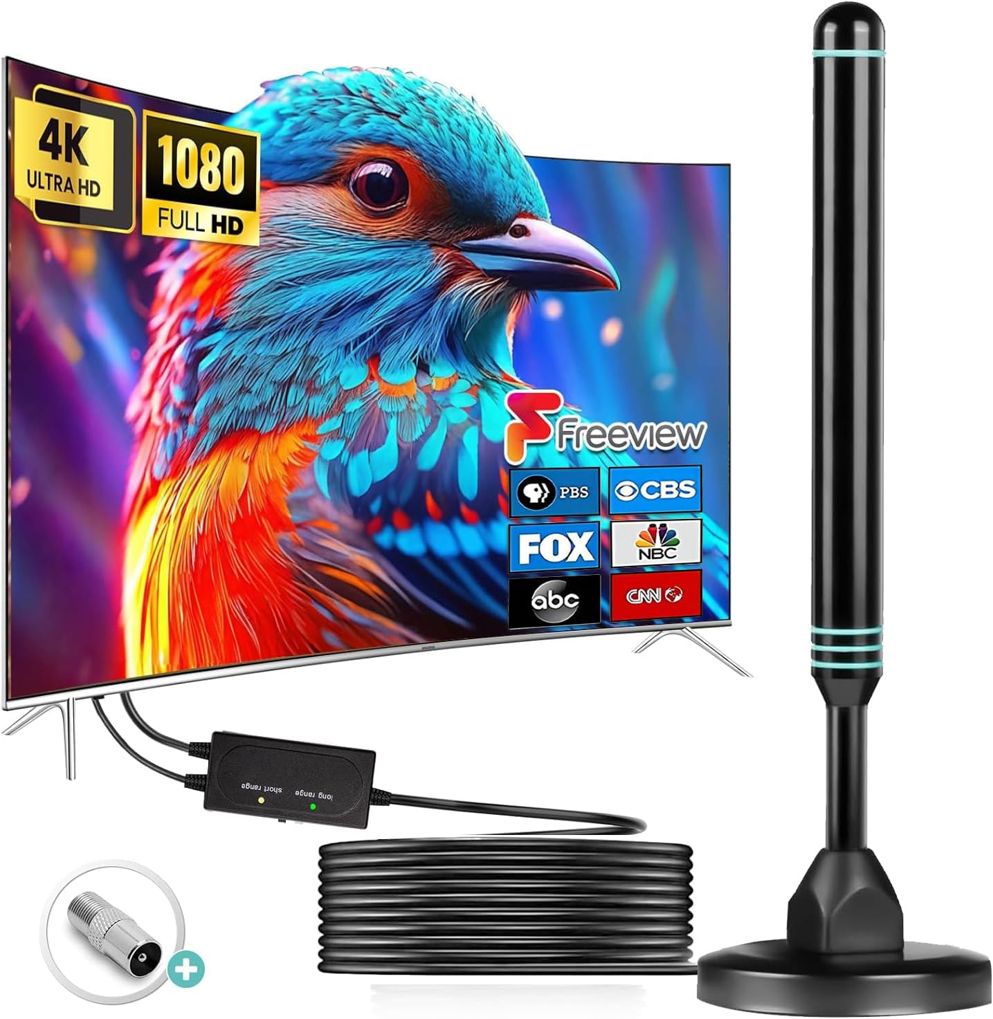 Long Range HD TV Antenna - 4k Support!
