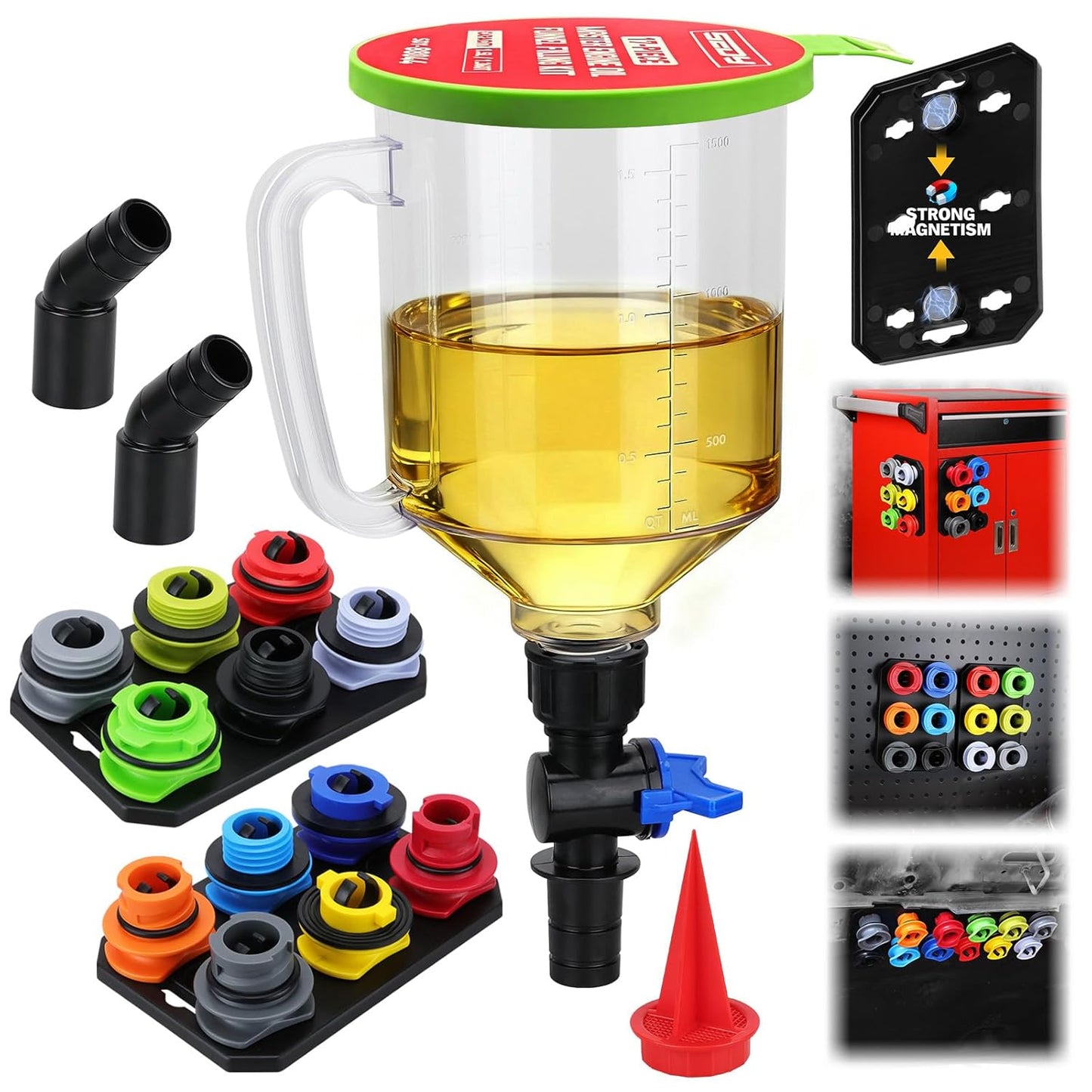 18-Piece Engine Oil Funnel Set for Easy Oil Changes and Storage