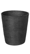 Loma Round Rattan Paper Waste Basket - Handwoven Small Wicker Bin