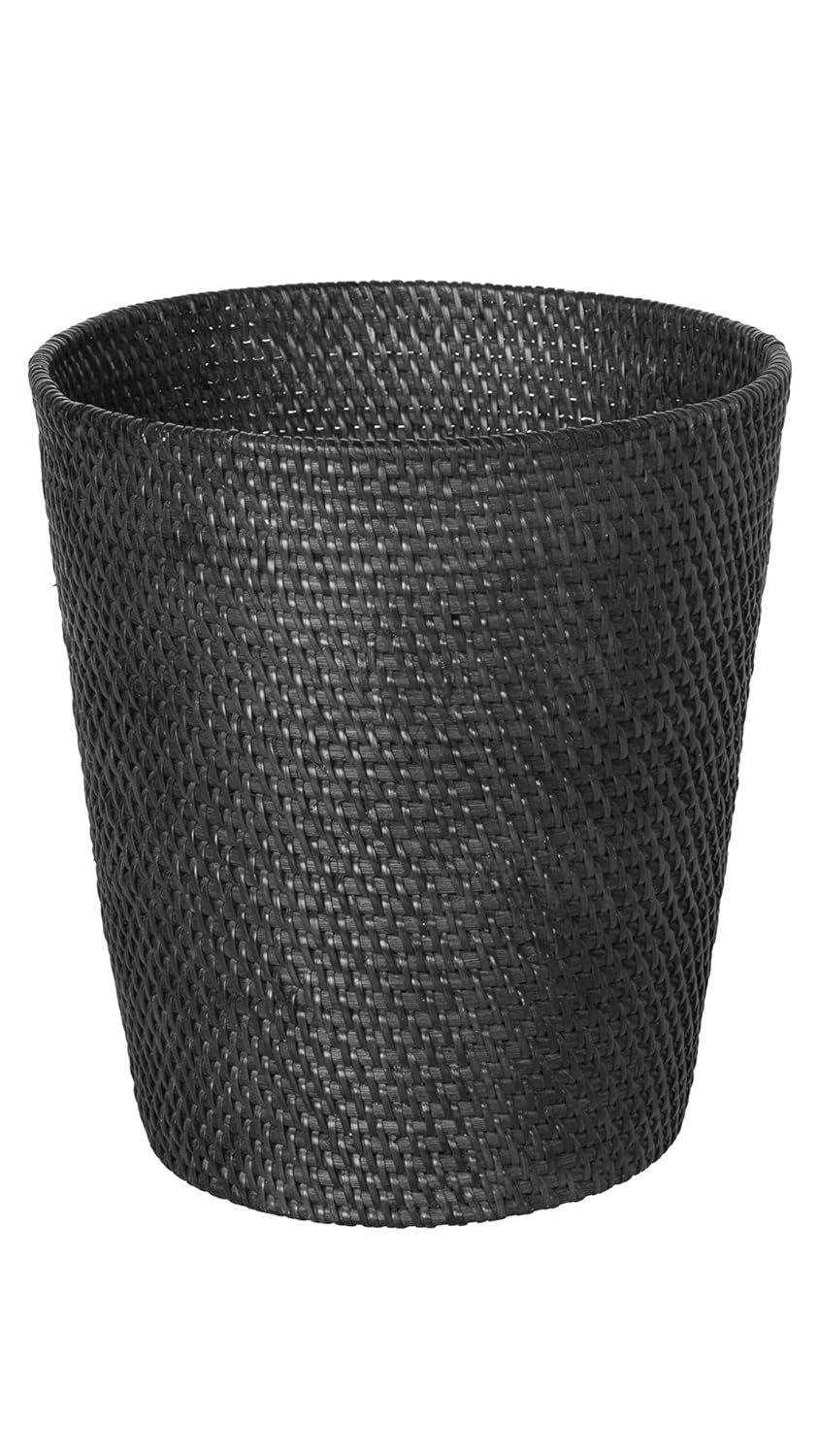 Kouboo Loma Round Rattan Paper Waste Basket for Home Use