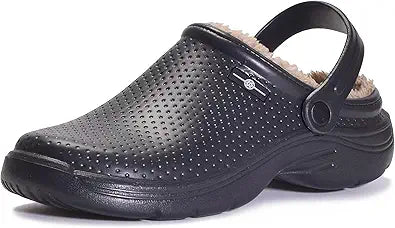 Womens Mens Fur Lined Clogs Waterproof Garden Shoes for Winter