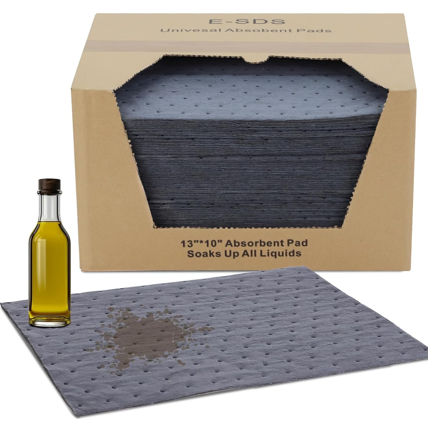 100 PCS Oil Absorbent Pads for Garage, Workshop & Kitchen