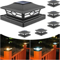 VOLISUN Solar Post Cap Lights 6-Pack - Bright Dual-Color Deck Lighting