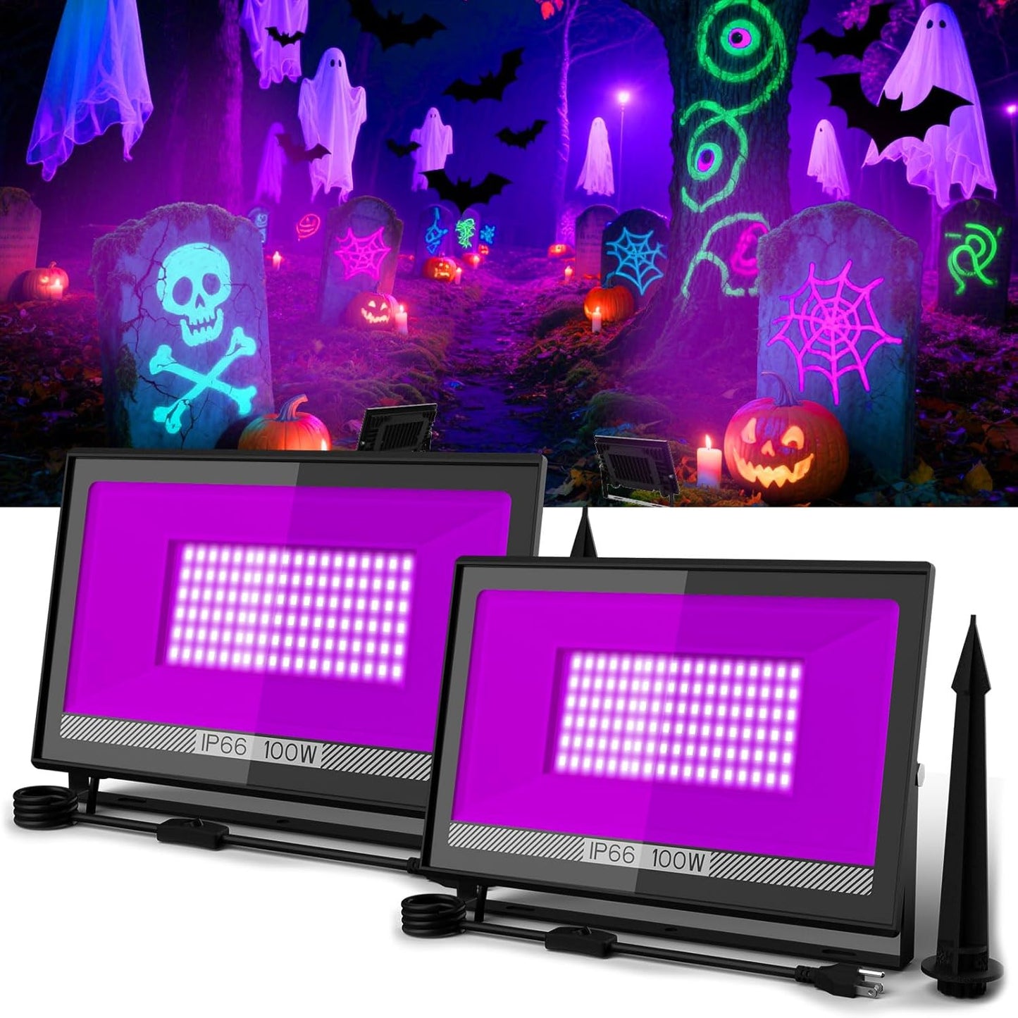 100W LED Black Light Flood Light for Parties and Decorations