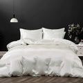 Satin Duvet Cover California King Size - Luxury Ivory White Bedding