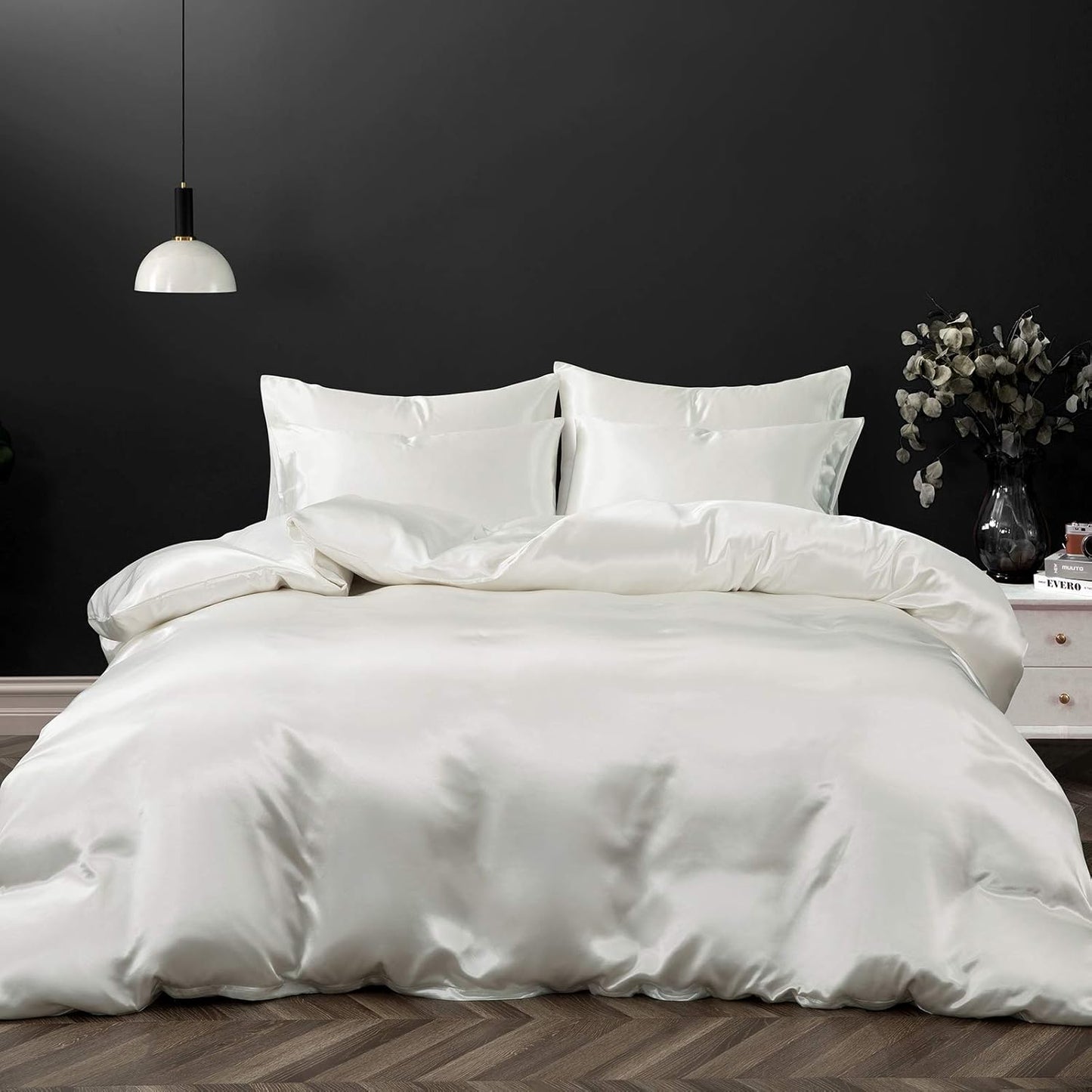 Luxury Satin Duvet Cover Set for California King Size Bedding