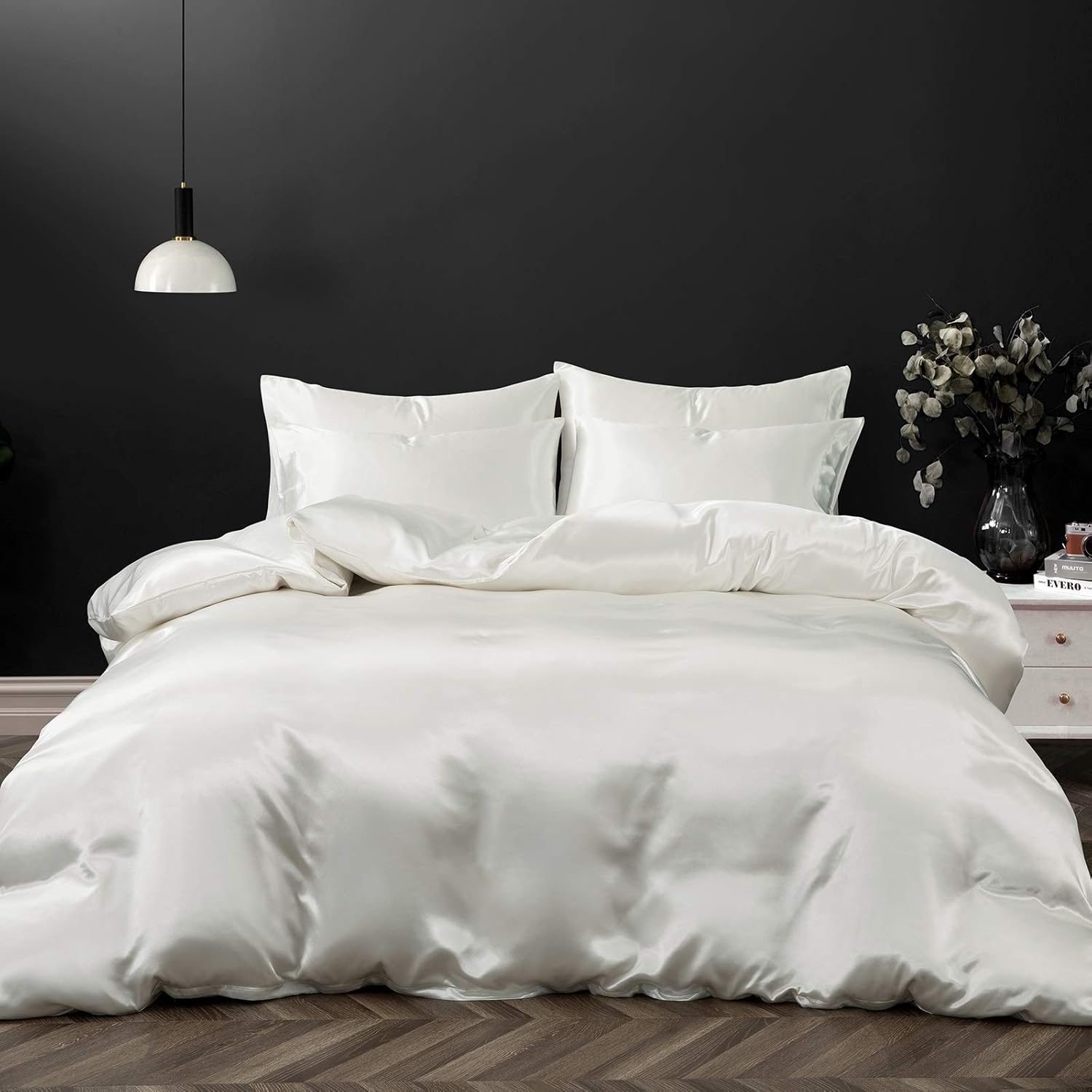 Luxury Satin Duvet Cover Set for California King Size Bedding