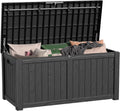 120 Gallon Outdoor Deck Box Storage Chest - Lockable Weatherproof