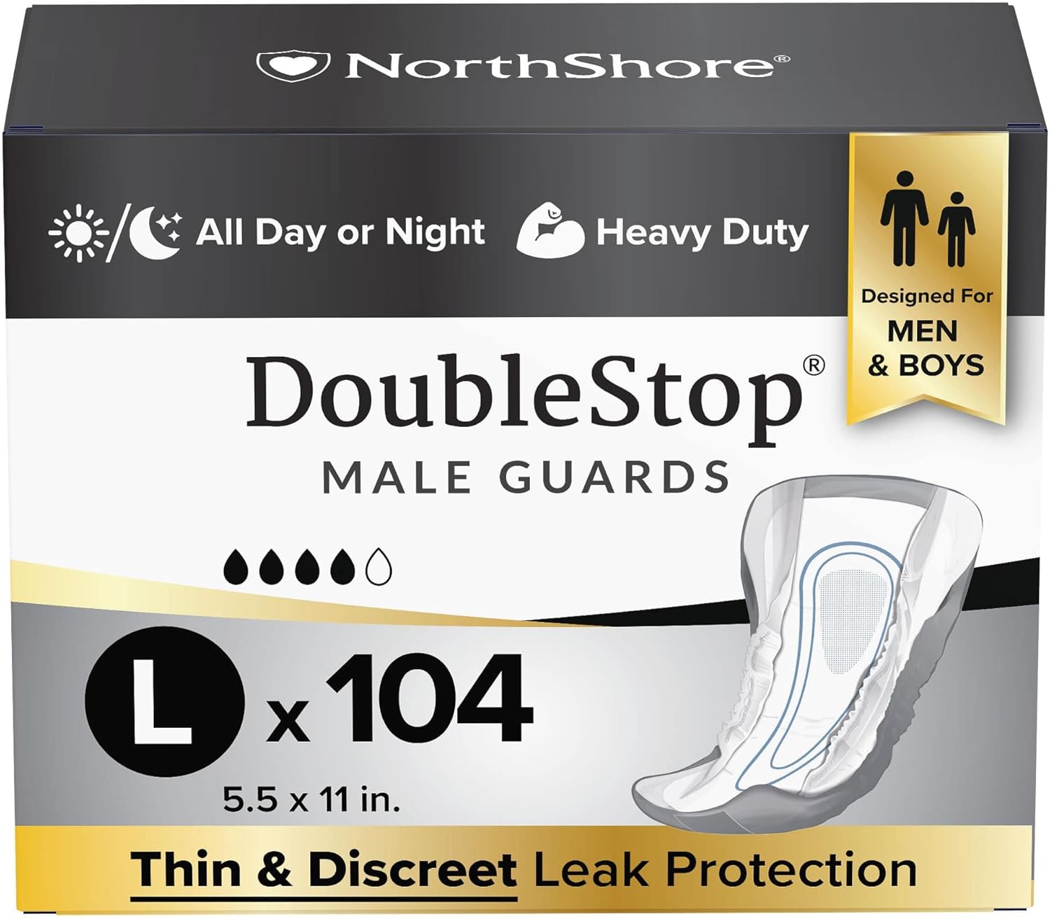 NorthShore DoubleStop Male Incontinence Protector for Men