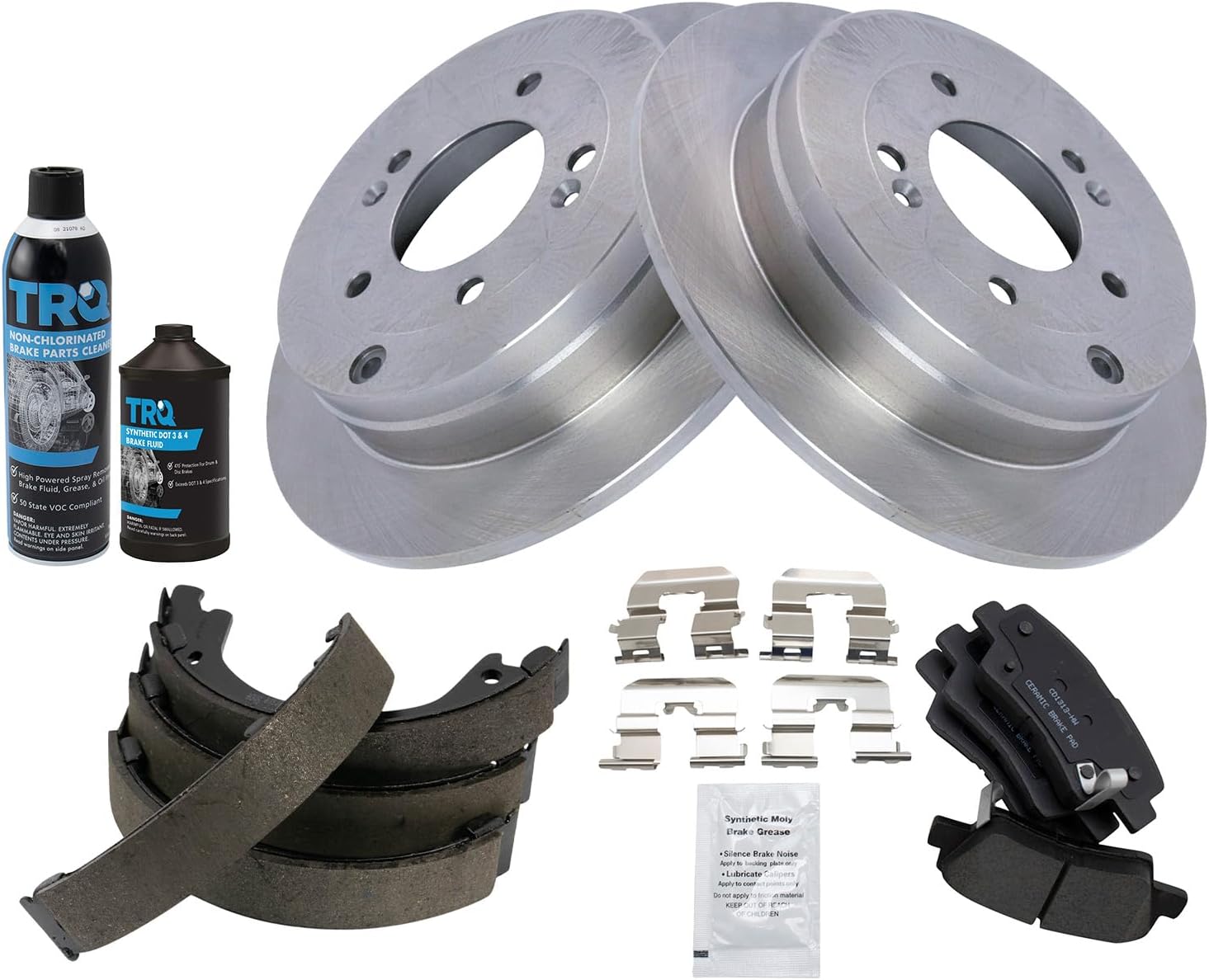 TRQ Rear Brake Pad & Rotor Kit for 2007-2009 Kia Amanti