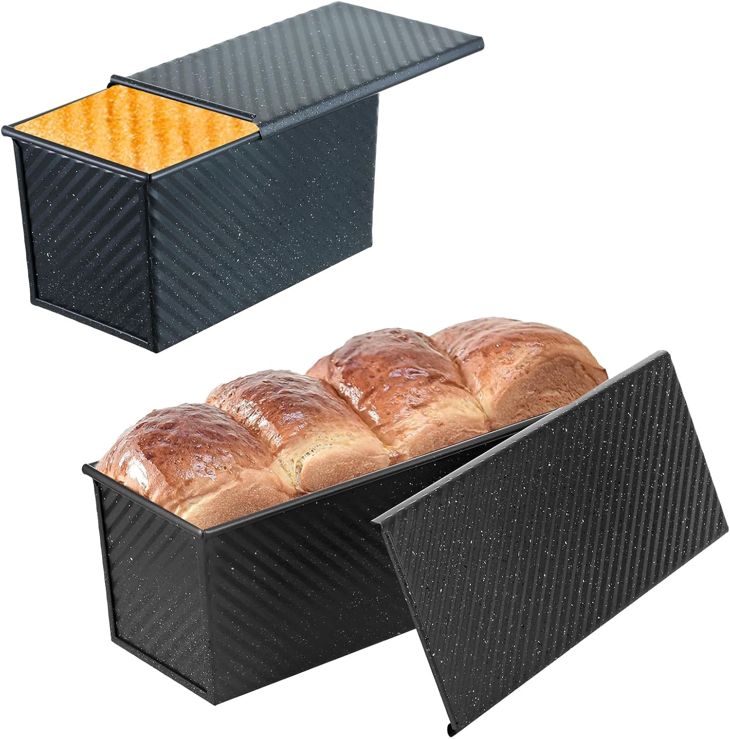 SS&CC Pullman Loaf Pan Set for Perfect Homemade Bread Baking