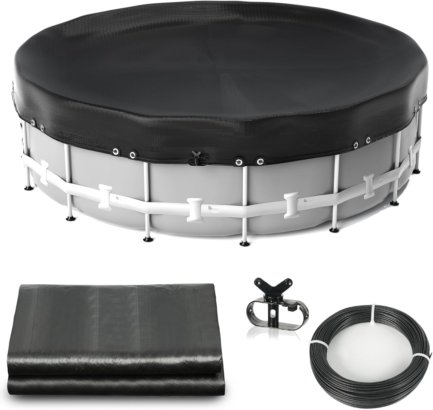 Thickened Pool Cover for Above Ground Pools - 10ft Round