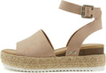 Soda Topic Open Toe Buckle Ankle Strap Espadrilles (Style GPLG)
