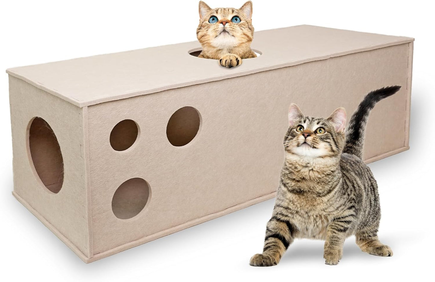 Meeyoview Cat Tunnel for Indoor Cats - Interactive Hideaway Cave