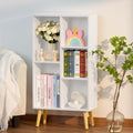 Small White Bookshelf 3 Tier Cube Bookcase - Modern Kids Storage