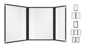 Goodsmart Restaurant Menu Covers 25 Pack Black Trifold 6-View