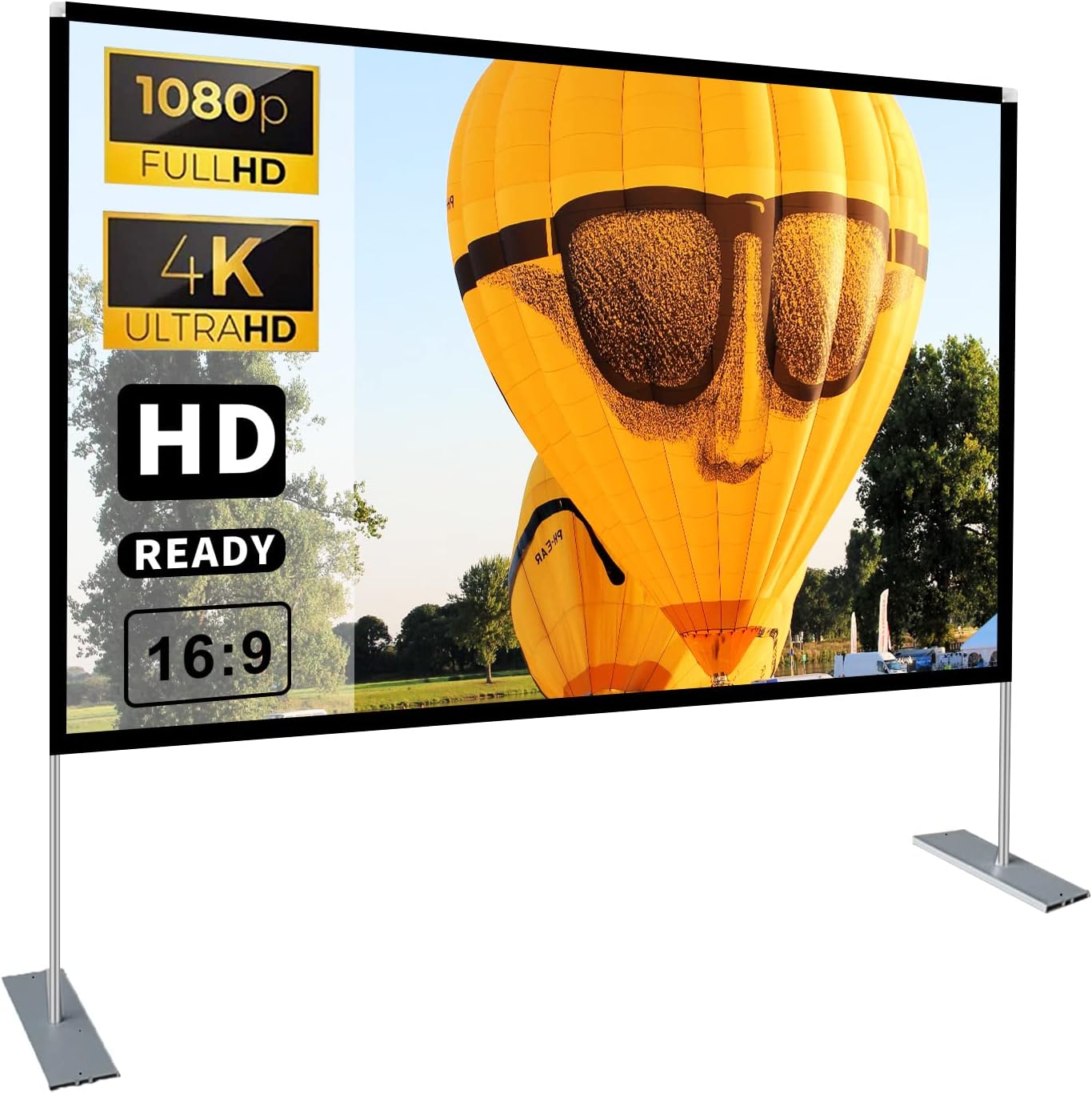 100 inch Outdoor Projector Screen with Stand for Home Theater