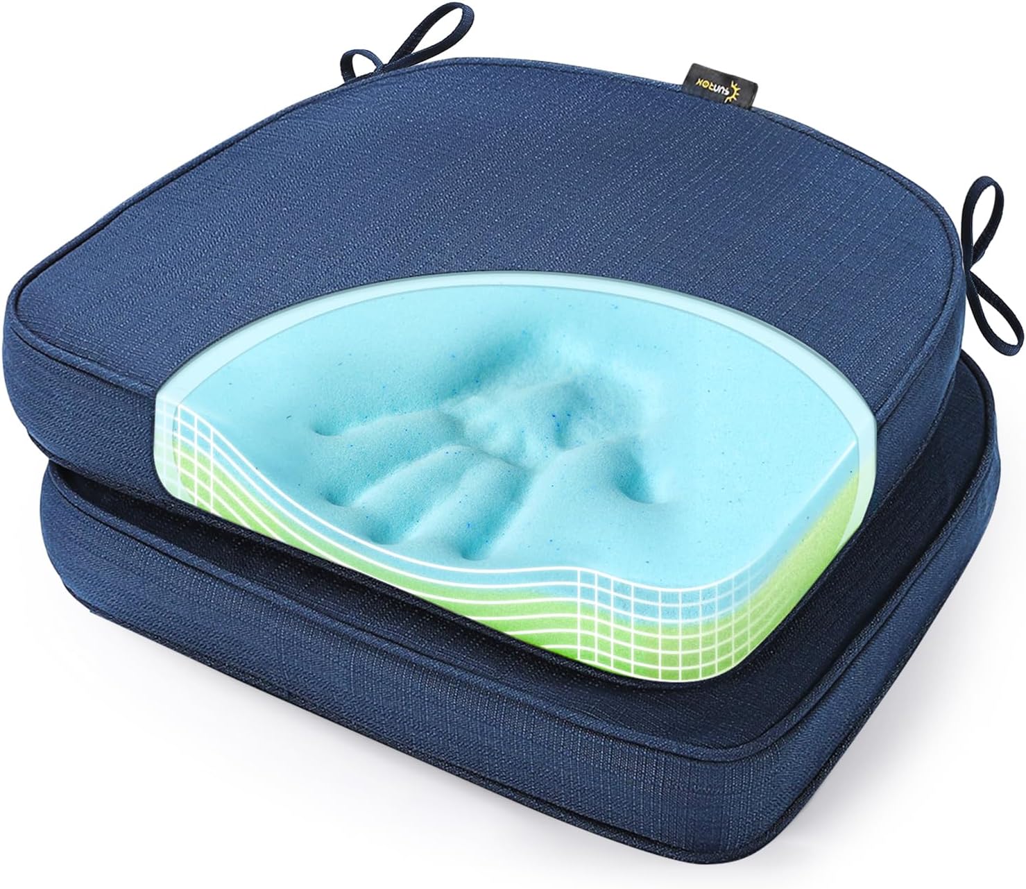 SUNROX Gel Memory Foam Chair Cushions for Indoor and Outdoor Use