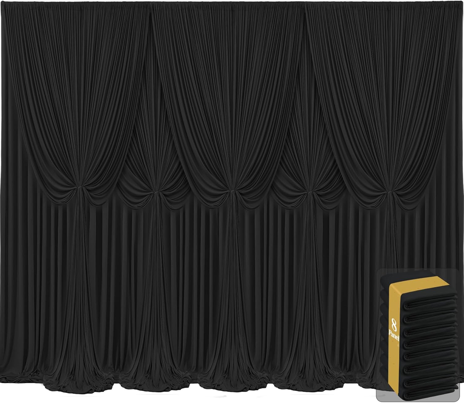 8 Panels Black Backdrop Curtains for Stunning Wedding Decor