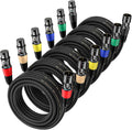 XLR Cable 20ft 6 Pack - Balanced Mic Cables with Color Coding