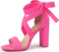 Strappy Heels for Women Chunky Heels High Heeled Sandals - Chic Nude 6