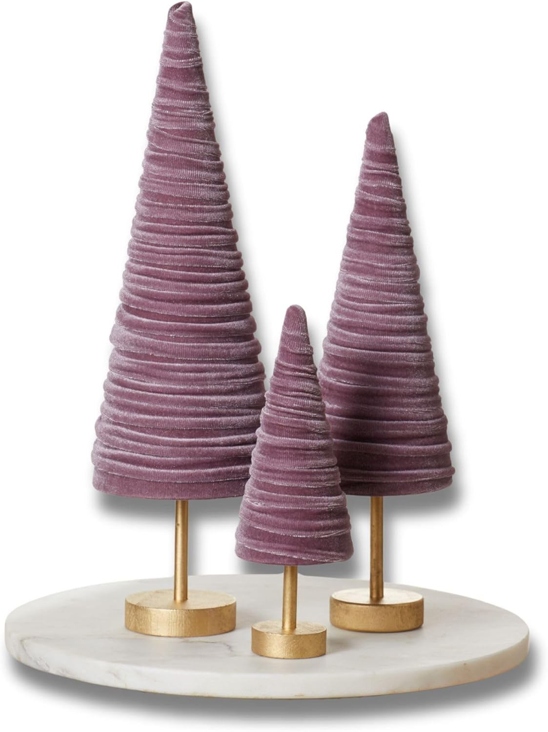 Mulberry Velvet Pedestals Set of 3 for Elegant Holiday Decor