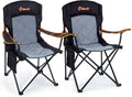 Oversized Padded Camping Chair 2 Pack - Heavy Duty Quad Fold