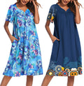 Ekouaer 2 Pack House Dresses for Women with Pockets - Floral Mumu