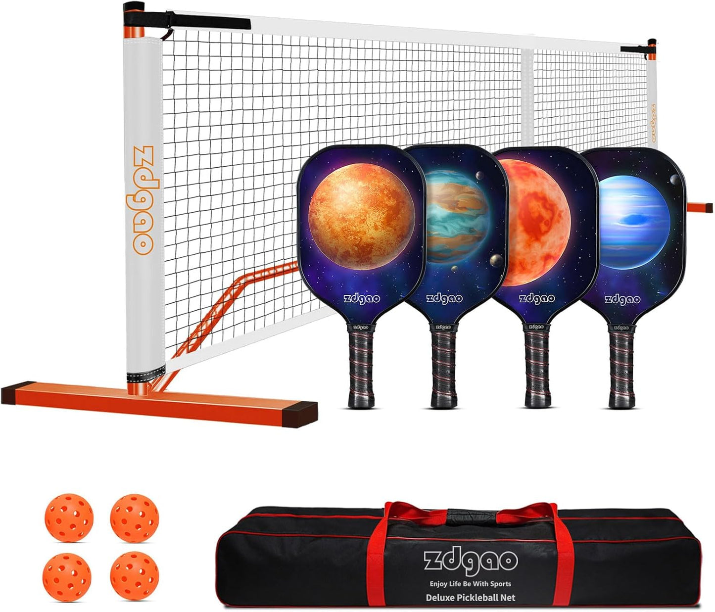Zdgao Pickleball Net Set with Paddles for Outdoor Fun