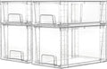 Clear Stackable Storage Drawers 4 Pack - Space Saving Organizer