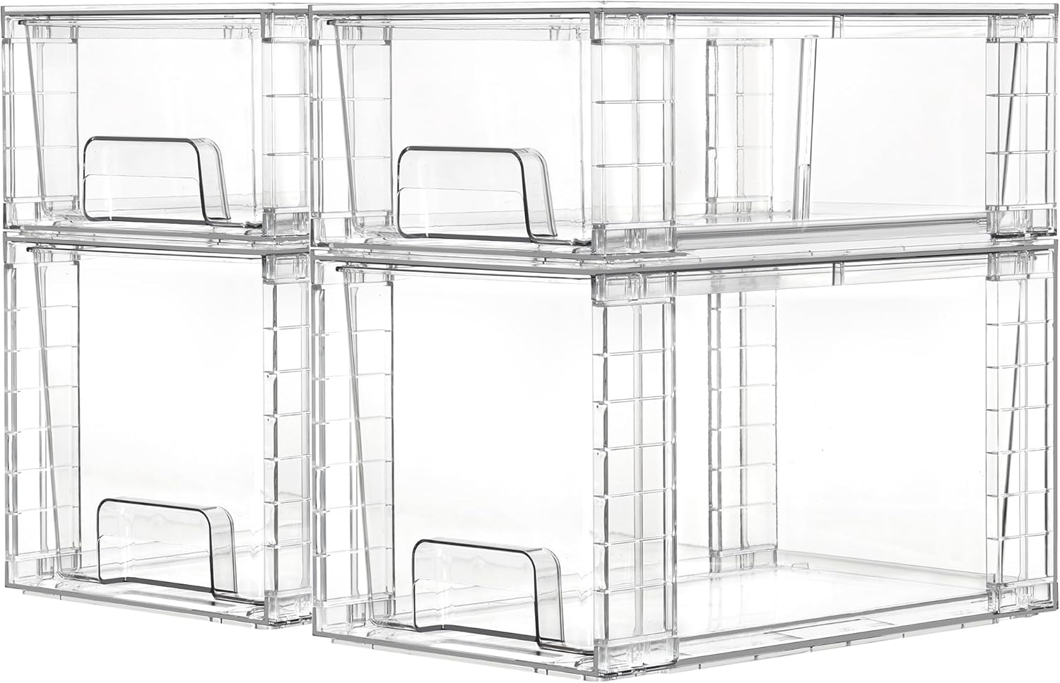 Vtopmart Clear Stackable Storage Drawers for Home Organization