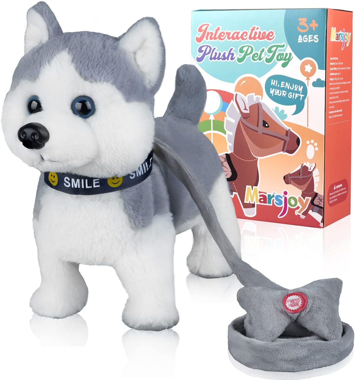 Marsjoy Interactive Husky Robot Toy: Walking, Barking & Dancing