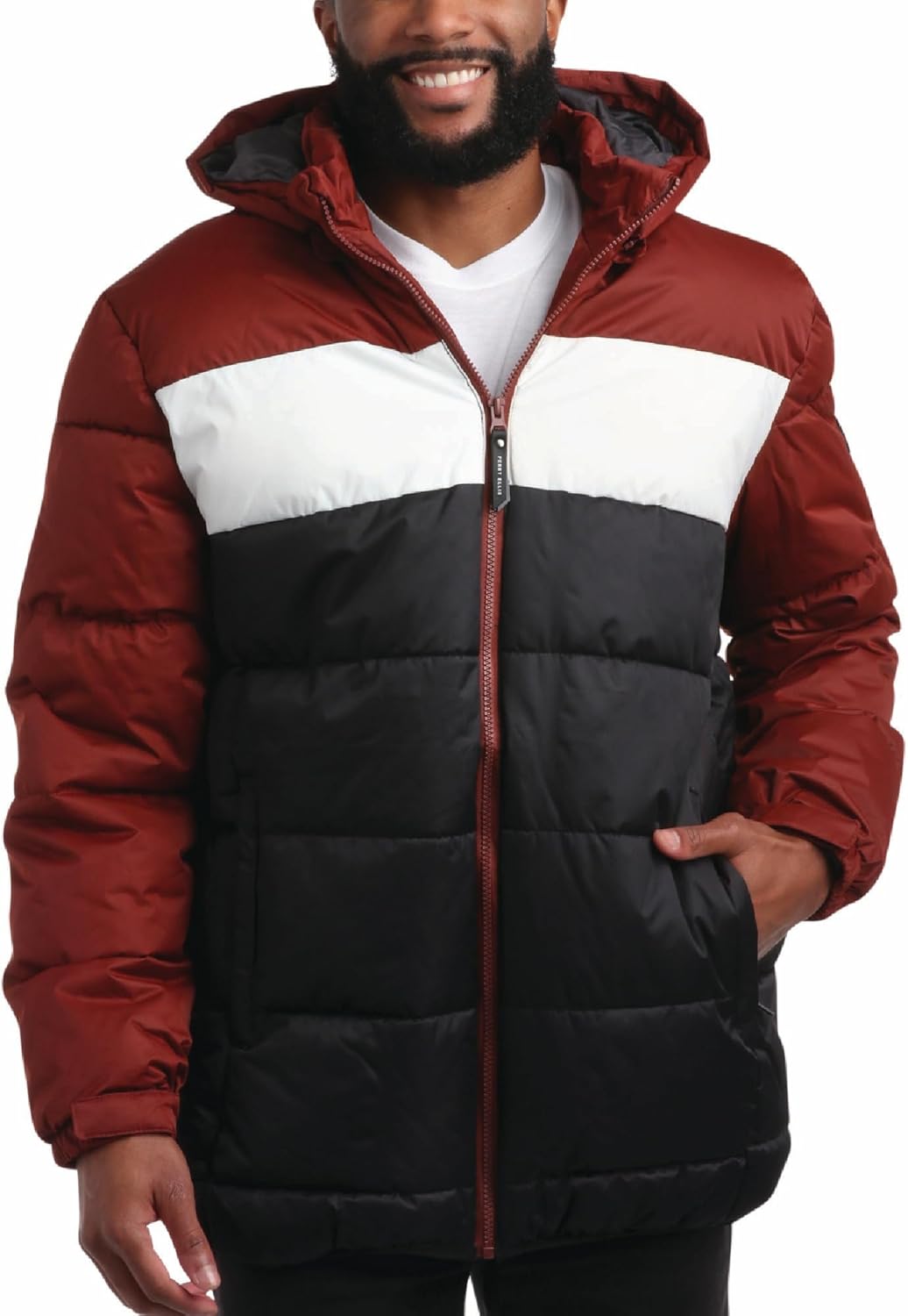 Perry Ellis Men's Hooded Puffer - Weatherproof Winter Coat
