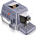 XXXL Stainless Steel Litter Box with Lid for Large Cats