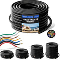 50 FT 7 Way Trailer Wiring Harness 10-14 AWG - Heavy Duty Cable