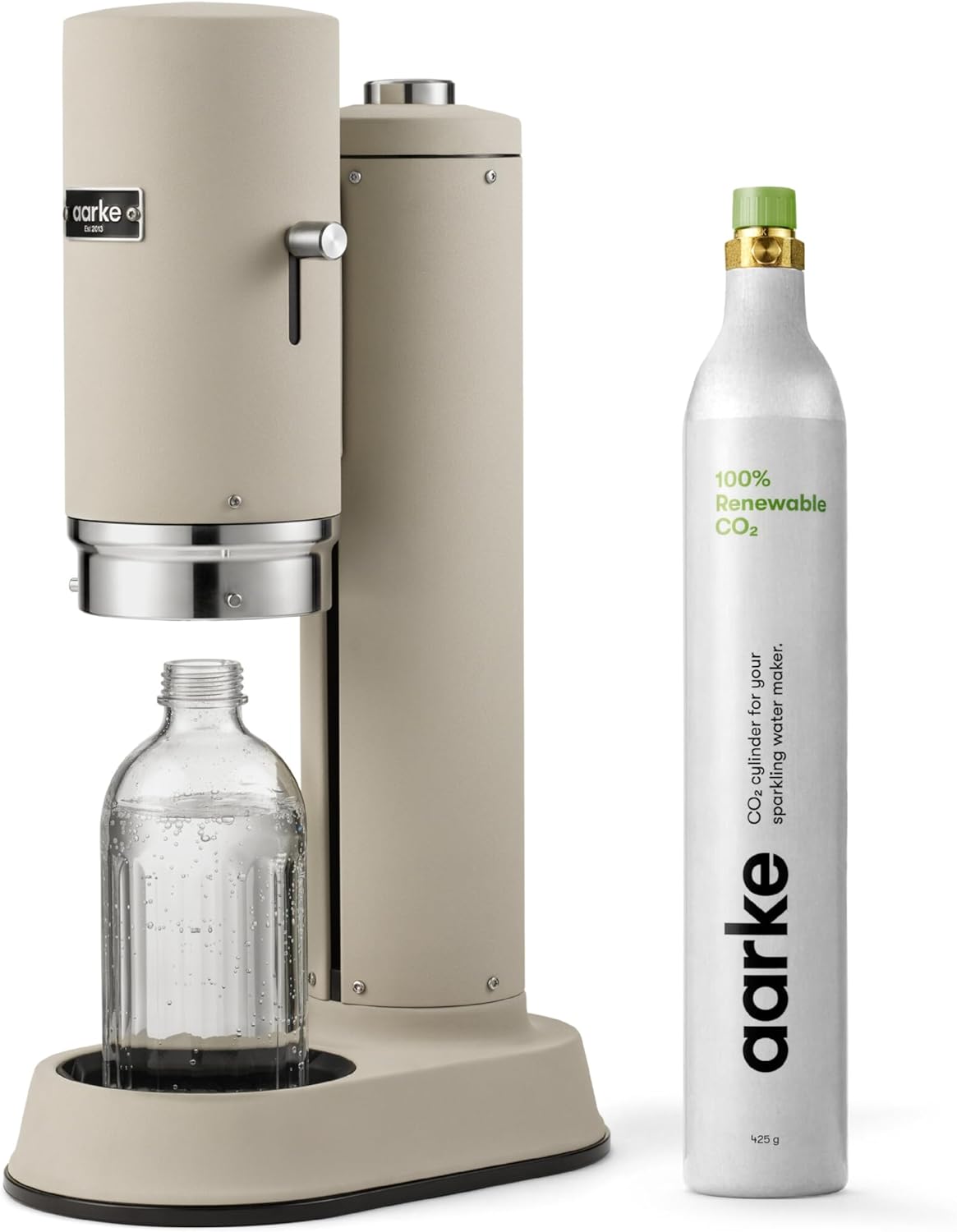 Sparkling Water Maker with Glass Bottle - Stainless Steel