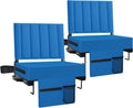 Stadium Seat for Bleachers with Back Support and Cushion Blue (2pcs)