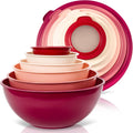 Colorful Mixing Bowl Set with Lids - Space-Saving 12 Piece Set