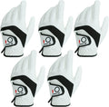 FINGER TEN Golf Gloves Men Value 5 Pack - Soft All-Weather Grip