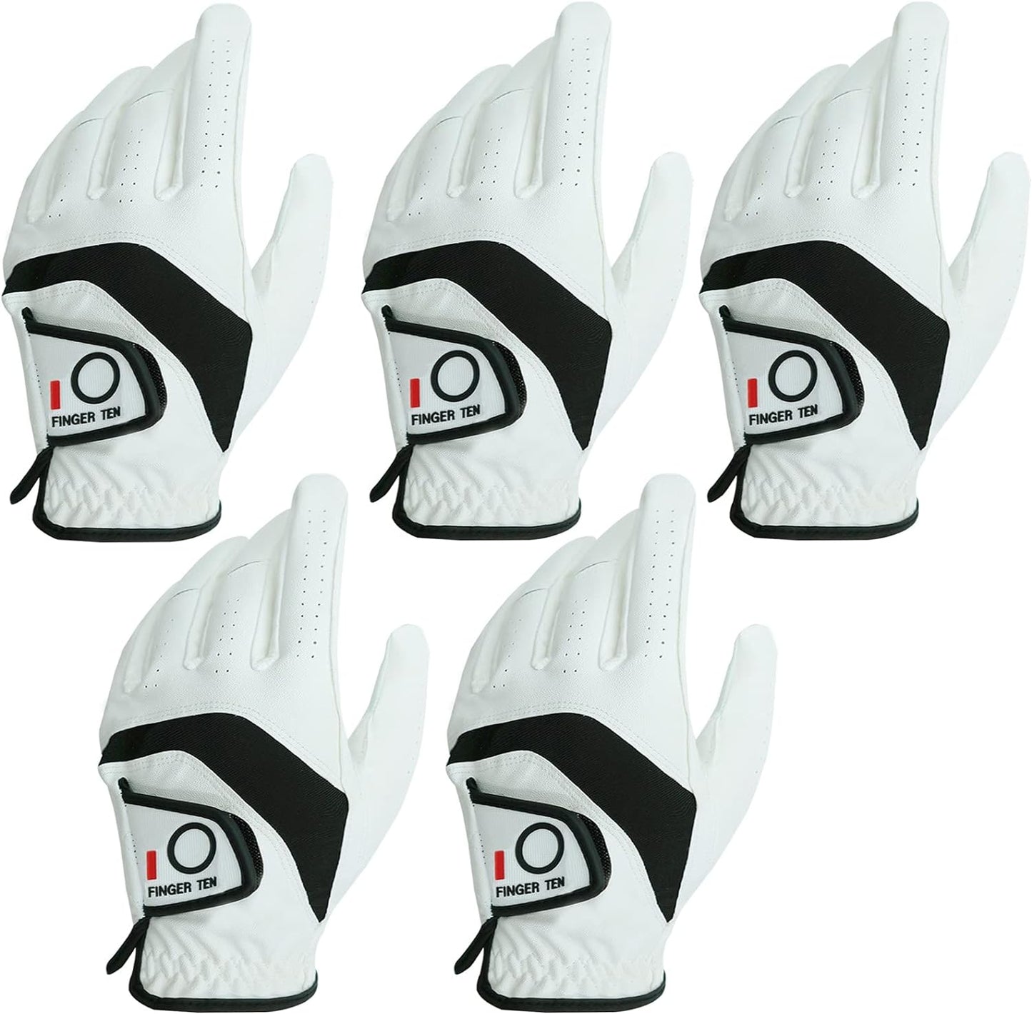 FINGER TEN Golf Gloves for Men - Comfortable All Weather Grip